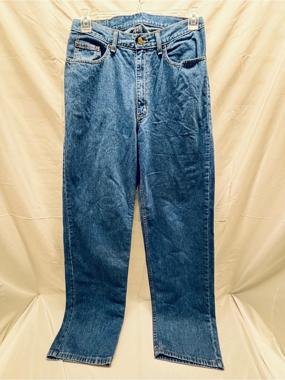 L.L. Bean Jeans Womens 12 Tall Medium Wash High Rise Straight Leg 5 Pocket Denim